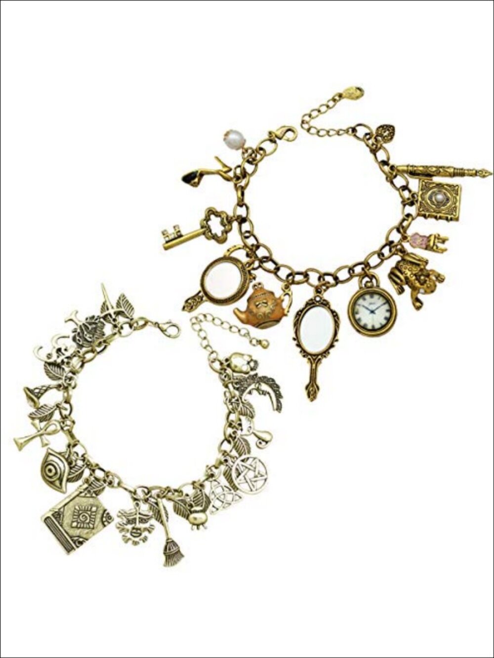 2pc Fairy Tale Charm Cuff Bracelet Set Vintage Wicca Bangle Gift